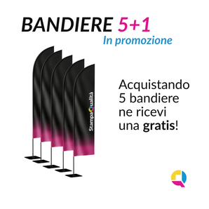 5 Bandiera a vela + 1 IN OMAGGIO