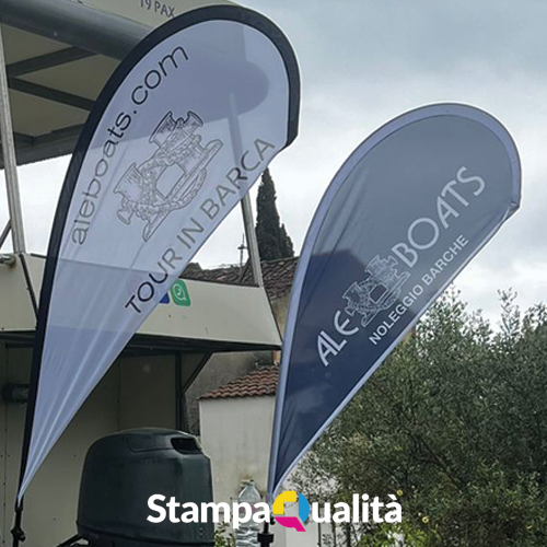 Vele a Goccia Pubblicitarie Stampate su Tessuto Vele a Goccia Pubblicitarie Stampate su Tessuto
